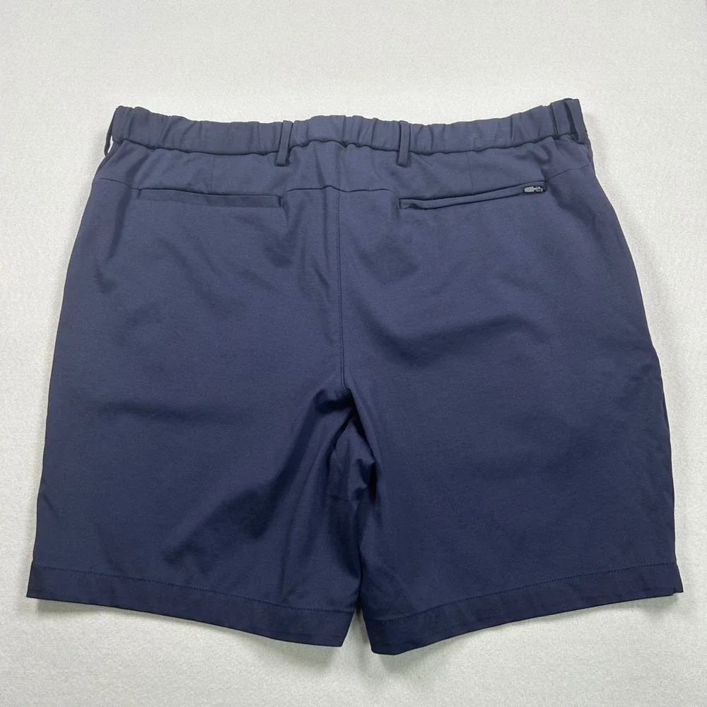 Banana Republic Luxe City Shorts Mens 40 Navy Blue Performance Chino Golf Casual